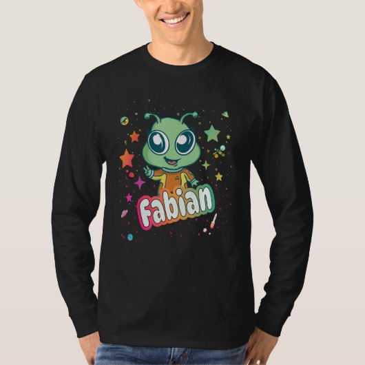 FABIAN - Schattigee jongensnaam met leuke alien T-shirt (Voorkant)