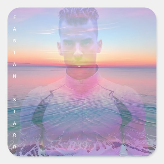 Fabian Starr Digital Love Fan Button Vierkante Sticker (Voorkant)