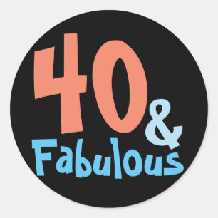 Fabiele Zwarte Birthday Ronde Sticker