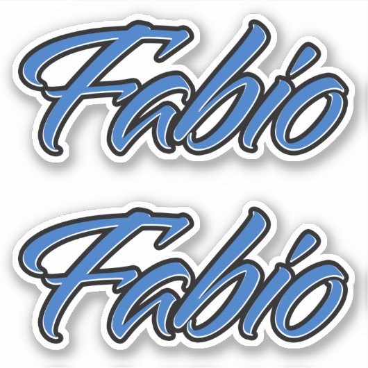 Fabio Name blue Aufkleber Sticker Stickerset (Voorkant)