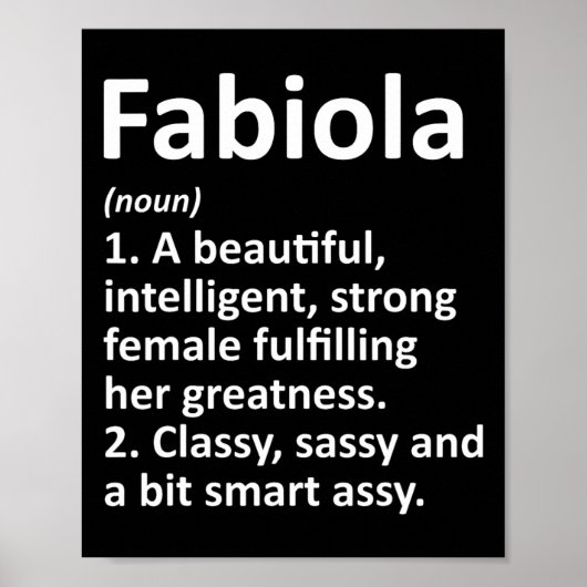 Fabiola Definitie Gepersonaliseerde Naam Funny Chr Poster (Voorkant)