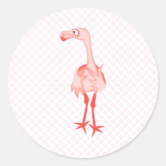Fabiola Flamingo Ronde Sticker (Voorkant)