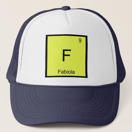 Fabiola naam scheikunde element periodiek systeem trucker pet (Voorkant)