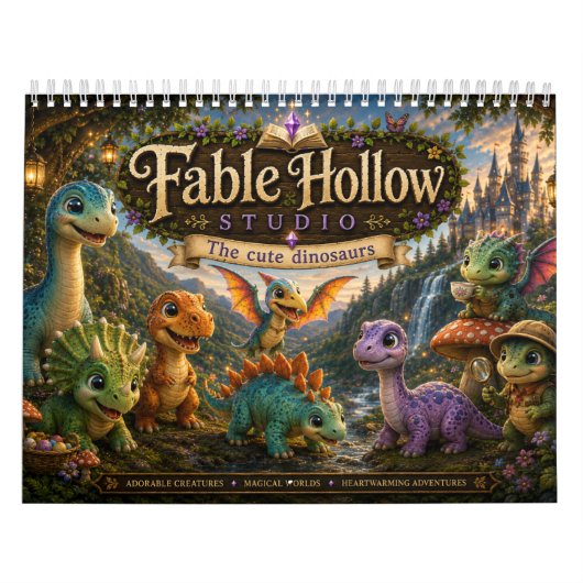Fable Hollow Studio Schattige Dinosaurus Avonturen Kalender (Hoes)