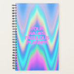Fabolische neonholografische eenroze naam planner<br><div class="desc">Maak deze kleurrijke,  geweldige planner eenvoudig persoonlijk op holografische Rainbow Pastel Wave abstract design met Unicorn-esthetiek met een moderne en leuke aanraking van het sprookje. Voeg jouw naam toe,  kies doopvont,  verander grootte en positie,  voeg clipart,  foto's en vormen,  koude rillingen toe en ben geweldig.</div>