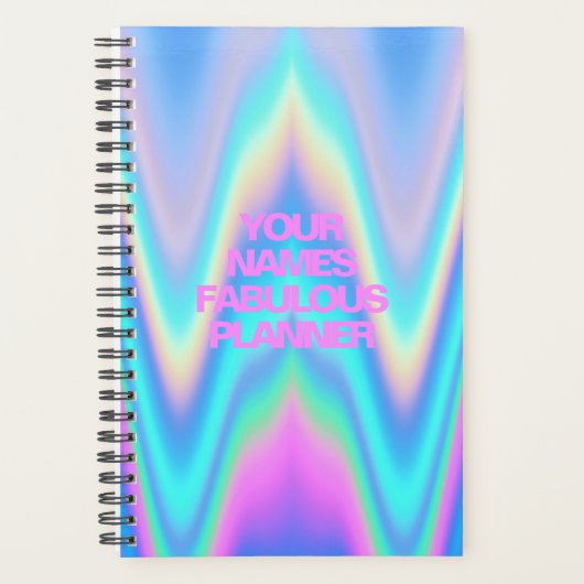 Fabolische neonholografische eenroze naam planner (Voorkant)