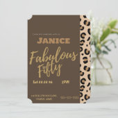 Fabolous Cheetah 50ste Kaart (Staand voorkant)