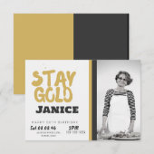 Fabolous Gold Golden 50th Personalized Kaart (Voorkant / Achterkant)