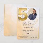 Fabolous Gold Golden 50th Personalized Kaart (Voorkant / Achterkant)