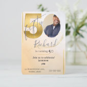 Fabolous Goud Vergulde 50e Persoonlijke Kaart (Staand voorkant)