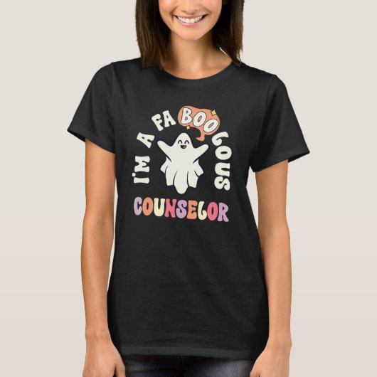 Faboolous Counselor Retro Halloween School Therapi T-shirt (Voorkant)