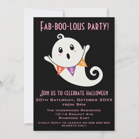 FABOOLOUS HALLLOWEEN PARTIJ KAART (Voorkant)