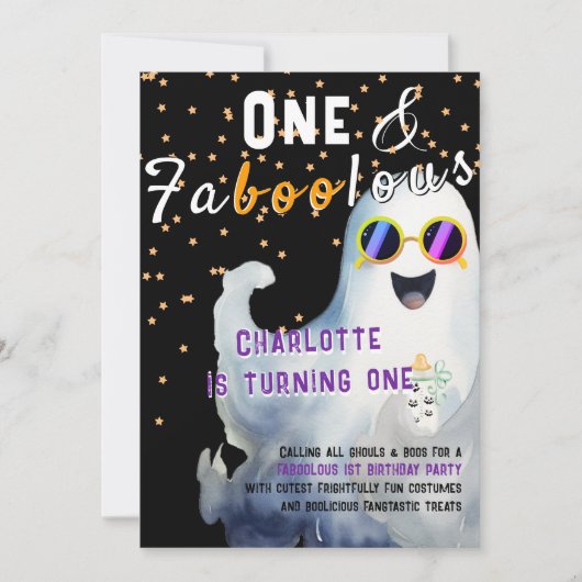 FaBOOlous Halloween Little BOO Baby 1e Verjaardag Kaart (Voorkant)