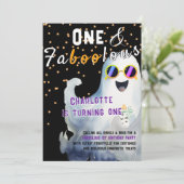 FaBOOlous Halloween Little BOO Baby 1e Verjaardag Kaart (Staand voorkant)