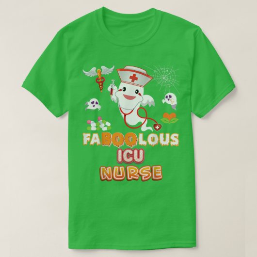 Faboolous ICU Nurse Fabulous Halloween Ghost Pumpk T-shirt (Design voorkant)