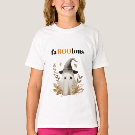 FaBOOlous Kind T-shirt Schattige Ghost Witch (Voorkant)
