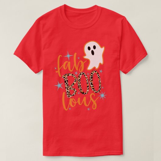 Faboolous Leopard Fabulous Boos Autumn Pumpkin Hal T-shirt (Design voorkant)