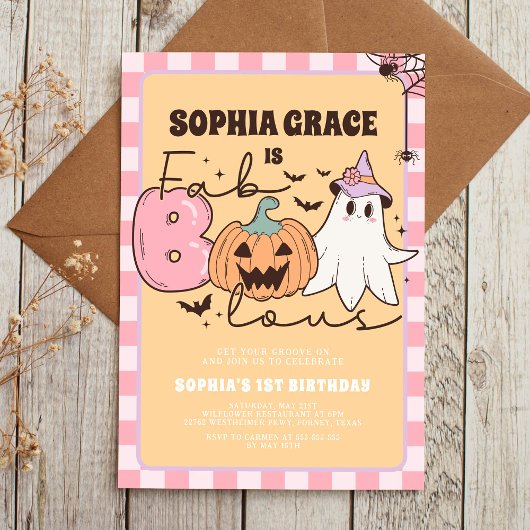 Faboolous Leuke Ghost Groovy Halloween Verjaardag Kaart