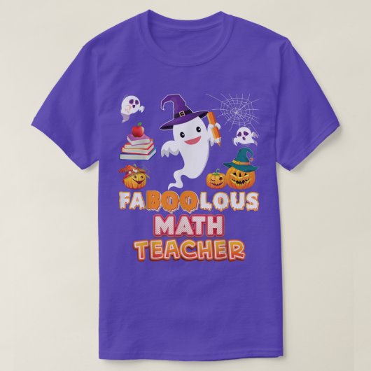 Faboolous Math Teacher Fabulous Halloween Ghost Pu T-shirt (Design voorkant)