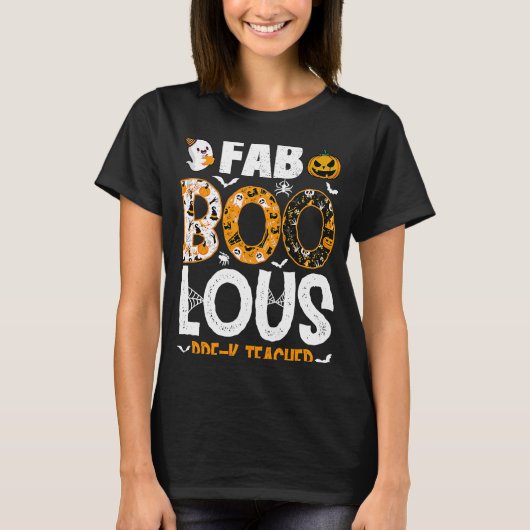 Faboolous PRE K PRE K Leraar Spooky Cute Handerwee T-shirt (Voorkant)