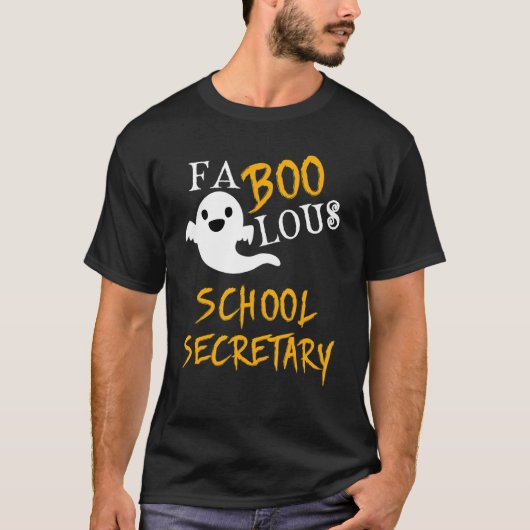 Faboolous Schoolsecretaris Ghost Halloween School T-shirt (Voorkant)