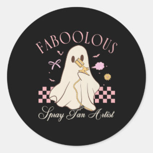 Faboolous Spray Tan Kunstenaar Spook Halloween Kok Ronde Sticker
