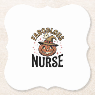Faboolous Verpleegster Halloween Pompoen Vintage T Kartonnen Onderzetters