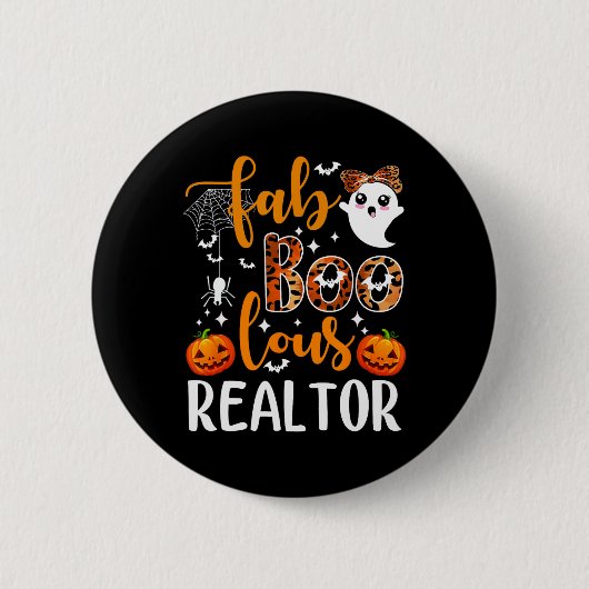 Faboolre Realtor Halloween Realtor Real Estate AG Ronde Button 5,7 Cm (Voorkant)