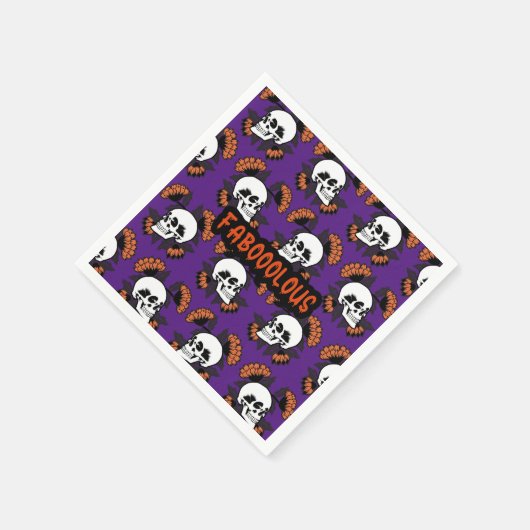 Fabooly Creepy Scary Skulls Halloween Pattern Servet (Hoek)