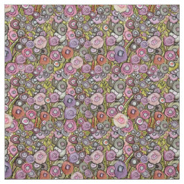 FABRIC ABSTRACTE CIRCLE-STROMEN PINK GROEN DK-LIJN STOF