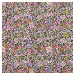 FABRIC ABSTRACTE CIRCLE-STROMEN PINK GROEN DK-LIJN STOF
