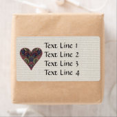 Fabric Applique Heart Collage Etiket (Insitu)