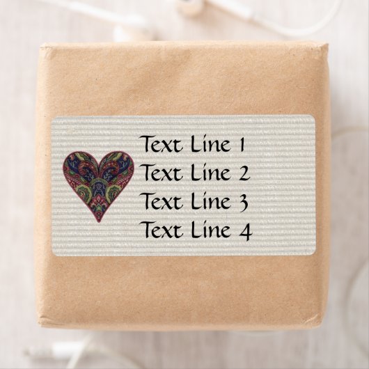 Fabric Applique Heart Collage Etiket (Insitu)