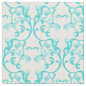 Fabric Aqua Parisian Damask Pattern Stof (Close Up)