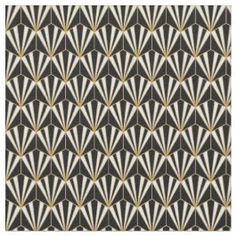 Fabric - Black White Gold Art Deco Stof