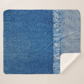 Fabric Blue Jeans Background, Denim texture Sherpa Deken (Voorkant (horizontaal))