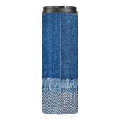 Fabric Blue Jeans Background, Denim texture Thermosbeker (Achterkant)