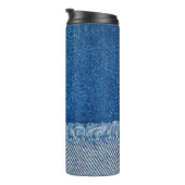 Fabric Blue Jeans Background, Denim texture Thermosbeker (Geroteerd rechts)
