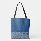 Fabric Blue Jeans Background, Denim texture Tote Bag (Achterkant)