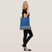 Fabric Blue Jeans Background, Denim texture Tote Bag (Op model)