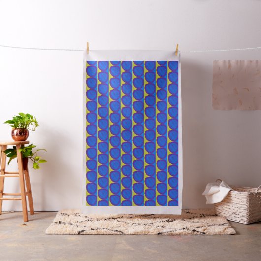 fabric Blue purple yellow star Stof (Voorbeeld)