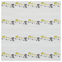 Fabric Cheesy Mousey Red Hearts Kisses Stof