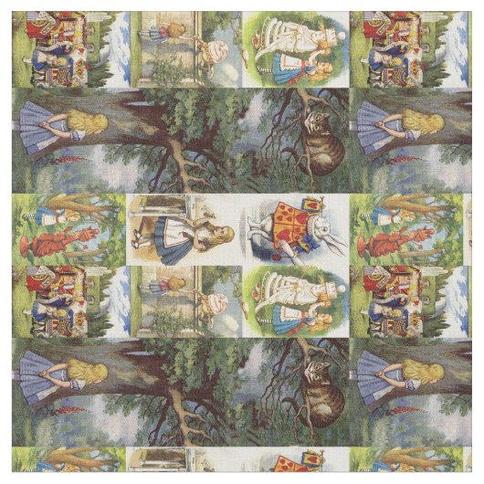 Fabric Cheshire Cat in wonderland Stof (Close Up)