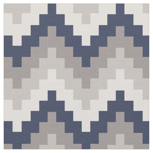 Fabric Chevron Geométrico Pattern Azul y Gray Stof (Close Up)