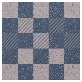Fabric - Crazy Buffalo Check in Blue and Taupe Stof