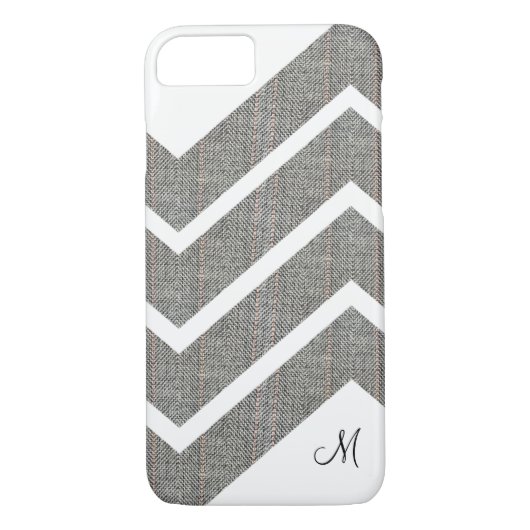 Fabric Denim Chevron Monogram iPhone 7/8 Hoesjes (Achterkant)