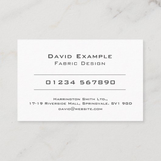 Fabric Design with Photo of Holder Visitekaartje (Achterkant)