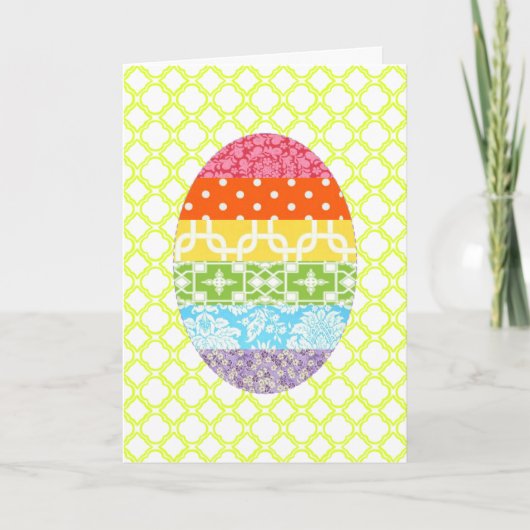 Fabric Easter Egg Easter Kaart (Voorkant)