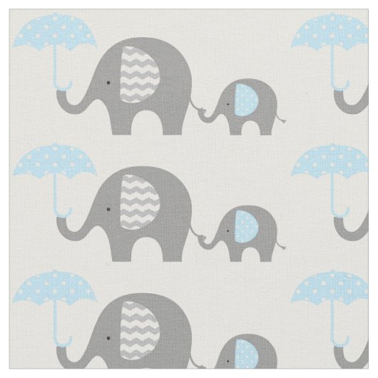 Fabric - Elephants Blue Stof (Close Up)