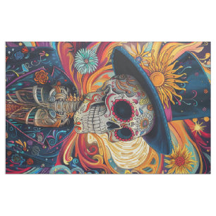 Fabric Fat Quarter Sugar Skull Day of the Dead Stof